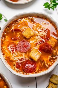 Image result for Pepperoni Pizza Soup