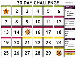 Image result for 30-Day Challenge Printable Calendar Whith Pictures