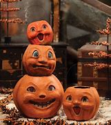 Image result for Vintage Halloween Pumpkin Spinner Toy