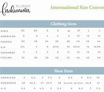 Image result for Eu Clothing Size Conversion Chart