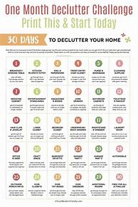 Image result for Free 30-Day Declutter Challenge Printable No Kids