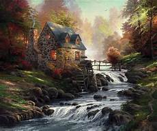 kinkade cottage painting cobblestone mill limited edition canvas kinkade kinkade cottage painting cobblestone mill limited edition canvas kinkade