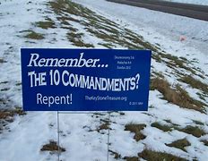 Image result for Ten Commandments Yard Sign