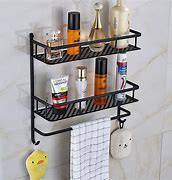 Image result for Bathroom Shelf with Towel Bar Bronze