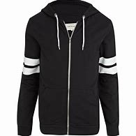 Image result for Black Hoodie with White Stripes