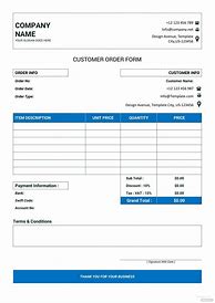 Image result for Customer Order Form Template Free