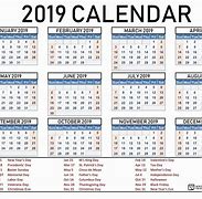 Image result for 2019 Calendar Printable Free