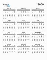Image result for View 2000 Calendar