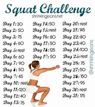 Image result for 30-Day Squat Challenge Printable Chart