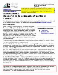 Image result for Response to Breach of Contract Lawsuit