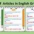 Image result for Examples of Articles in Grammar