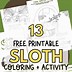 Image result for Sloth Coloring Pages