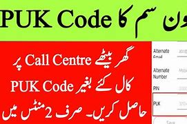 Image result for Puk Code of Ufone Sim