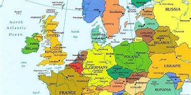 Image result for Google Map of Europe with Cities