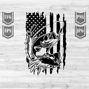 Image result for American Flag Bass Fish SVG
