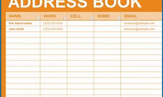Image result for Template for Address Book