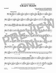Image result for Crazy Train Bassoon Sheet Music