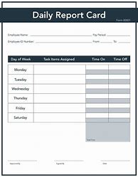 Image result for Daily Report Card Template