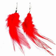 Image result for Red Feather Earrings