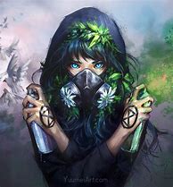 Image result for Anime Girl Gas Mask Steampunk