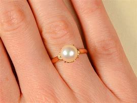 Image result for Solitaire Pearl Ring