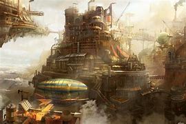 Image result for Steampunk Concept Art Cities