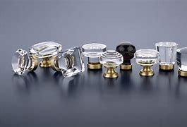 Image result for Glass and Brass Cabinet Knobs