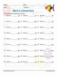 Image result for Converting Metric Units Worksheet.pdf