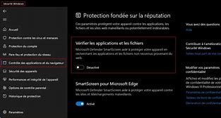 Image result for Désactiver Windows Defender SmartScreen