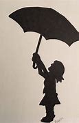 Image result for Silhouette Girl and Umbrella in Wind