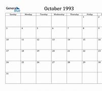 Image result for October 1993 Calendar