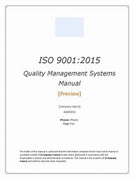 Image result for ISO 9001 Quality Manual Template Free