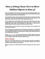 Image result for Sims 4 Hidden Objects Cheat