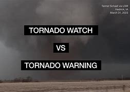 Image result for Tornado Watch vs Warning