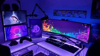 Image result for Gaming Setup Ultra Wide with TV