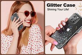 Image result for Clear Glitter Case On Black iPhone