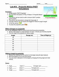Image result for Projectile Motion Worksheet Answers