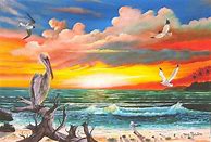 Image result for Pelican Art for Kids with Sunset