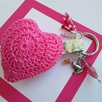 Image result for Crochet Heart Keychain