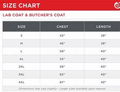 Image result for Lab Coat Size Chart