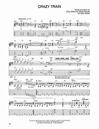 Image result for Crazy Train Sheet Music for Guitar