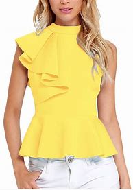Image result for Yellow Blouses with Flirty Ruffles