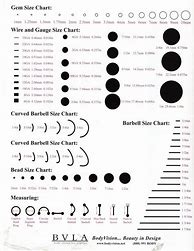 Image result for Piercing Jewelry Size Chart