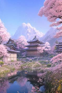 Serenity in Pink, Cherry Blossom River Poster | Zazzle in 2023 | Anime scenery wallpaper, Scenery wallpaper, Anime scenery