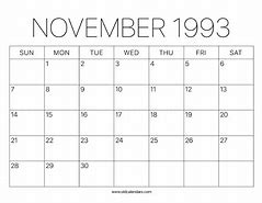 Image result for November 1993 Calendar