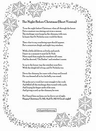 Image result for The Night Before Christmas Printable