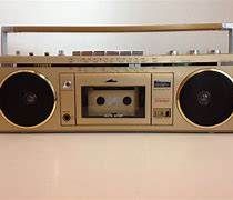 Image result for 80s Boombox Cassette Radio Red