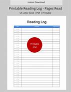 Image result for Printable Reading Log Template