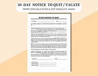 Image result for 30 Day Notice to Vacate Template