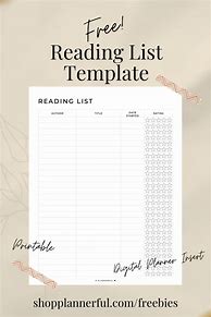 Image result for Books Read List Template